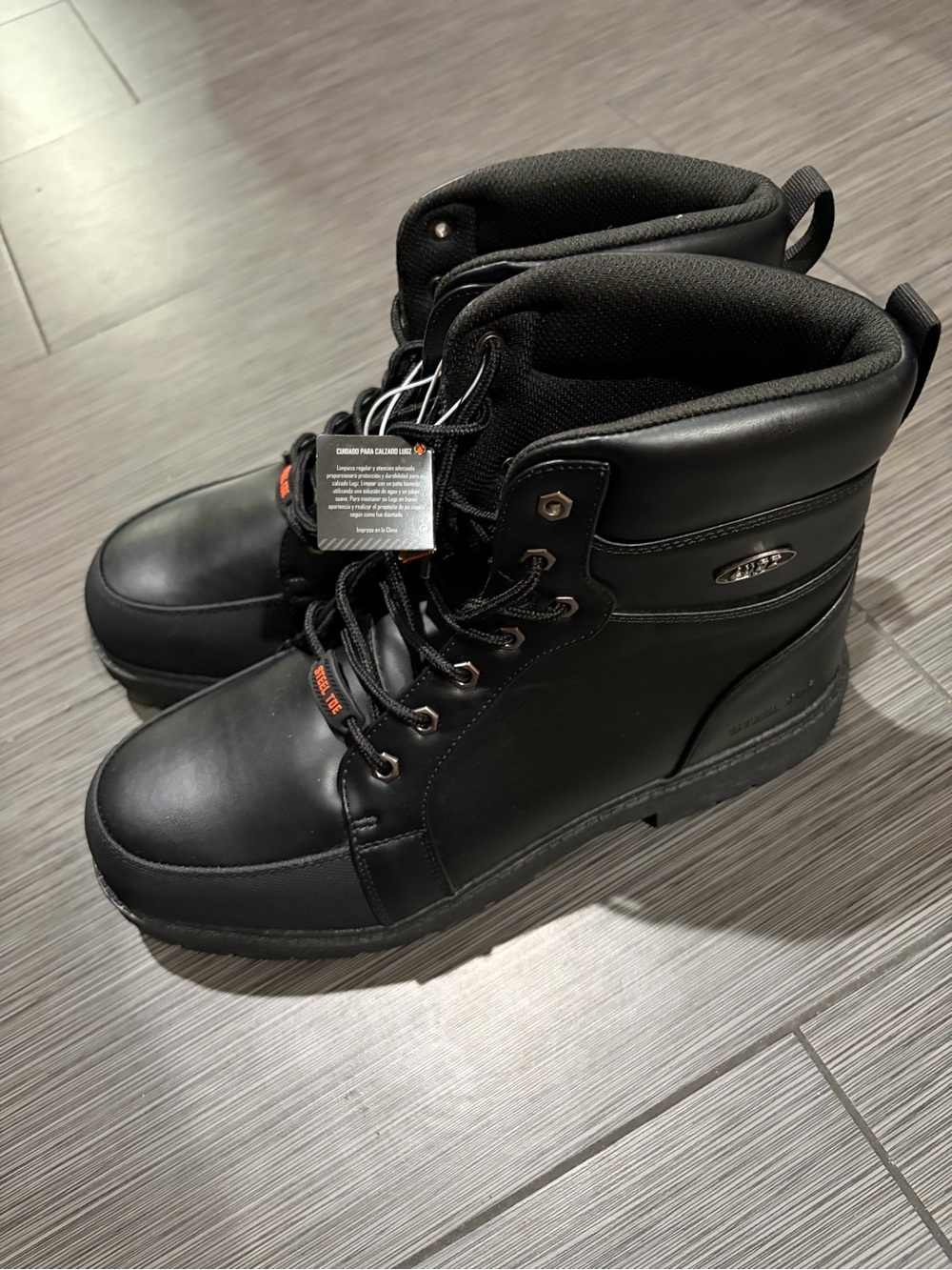 Lugz Men's Black Lace-Up Work Boots